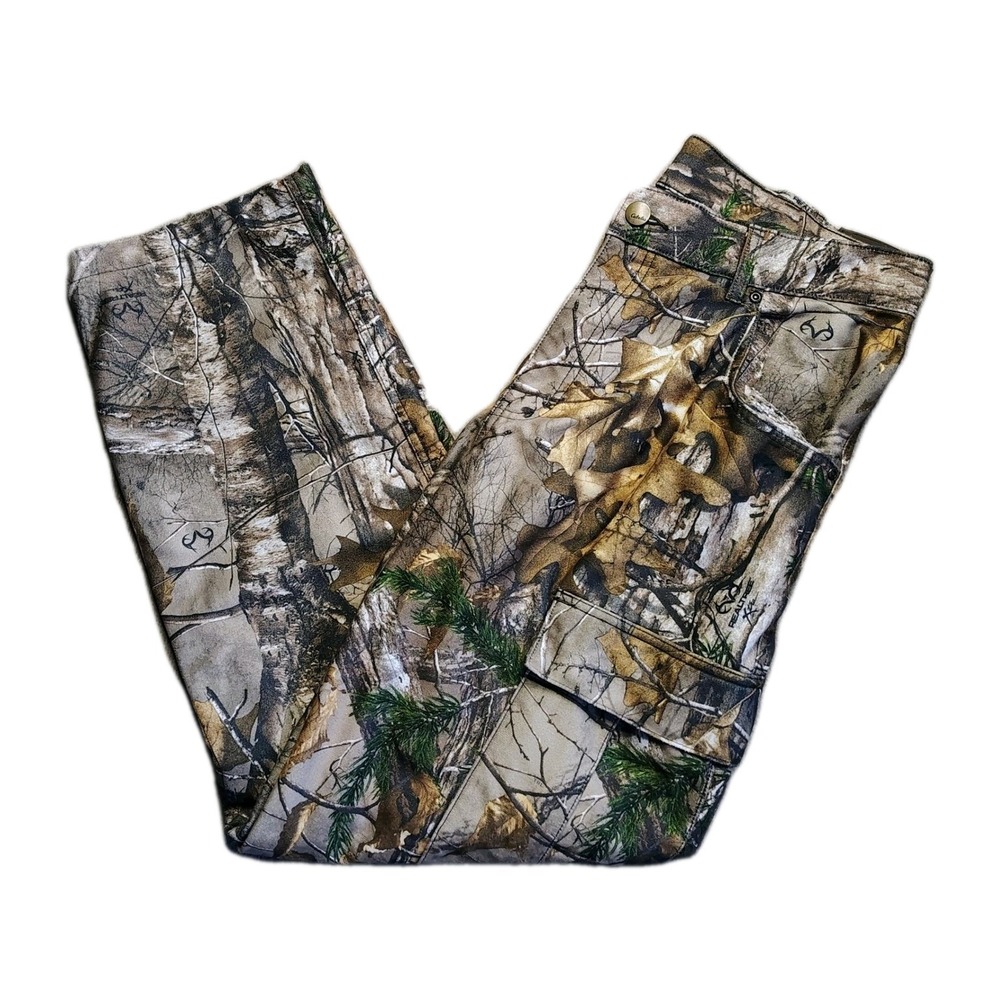 Cabela's Hunting Pants Mens 36 Realtree Xtra Camo Cargo Polyester Hunting Field